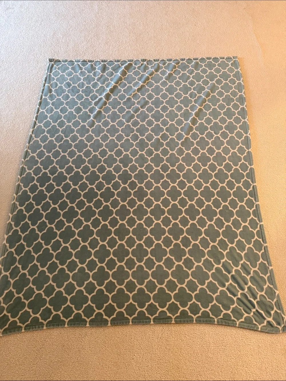 Blue Trellis Pattern Throw Blanket